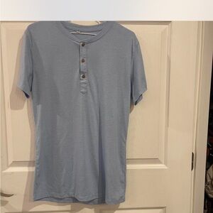 Blue Casual Button Down Shirt with Relaxed Fit